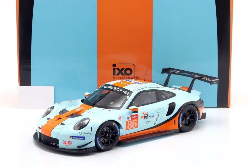 โมเดลรถ 1:12 Porsche 911 (991) RSR #86 Mike Wainwright, Ben Barker, Alex Davison 24 ชั่วโมง เลอมังส์ ปี 2018 Ixo