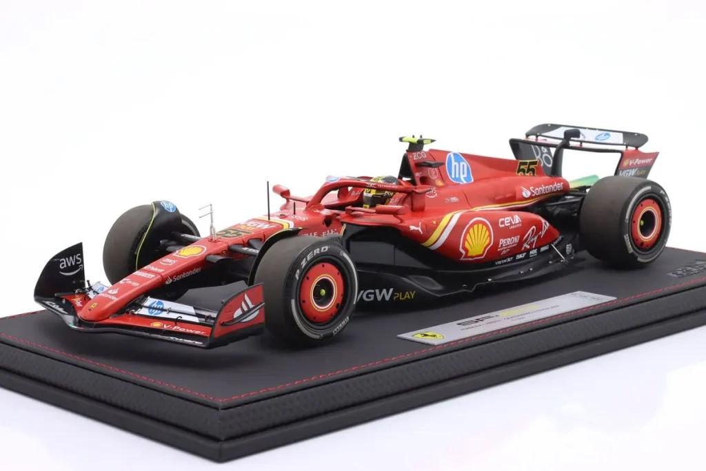 โมเดลรถ 1:18 Ferrari SF-24 #55 Carlos Sainz jr. ฟอร์มูล่าวัน ปี 2024 BBR Models BBR241855DDIE