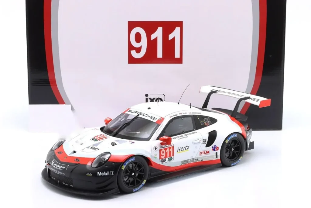โมเดลรถ 1:12 Porsche 911 (991) RSR #911 Patrick Pilet, Fred Makowiecki, Nick Tandy 24 ชั่วโมง เดย์โทนา ปี 2018 Ixo