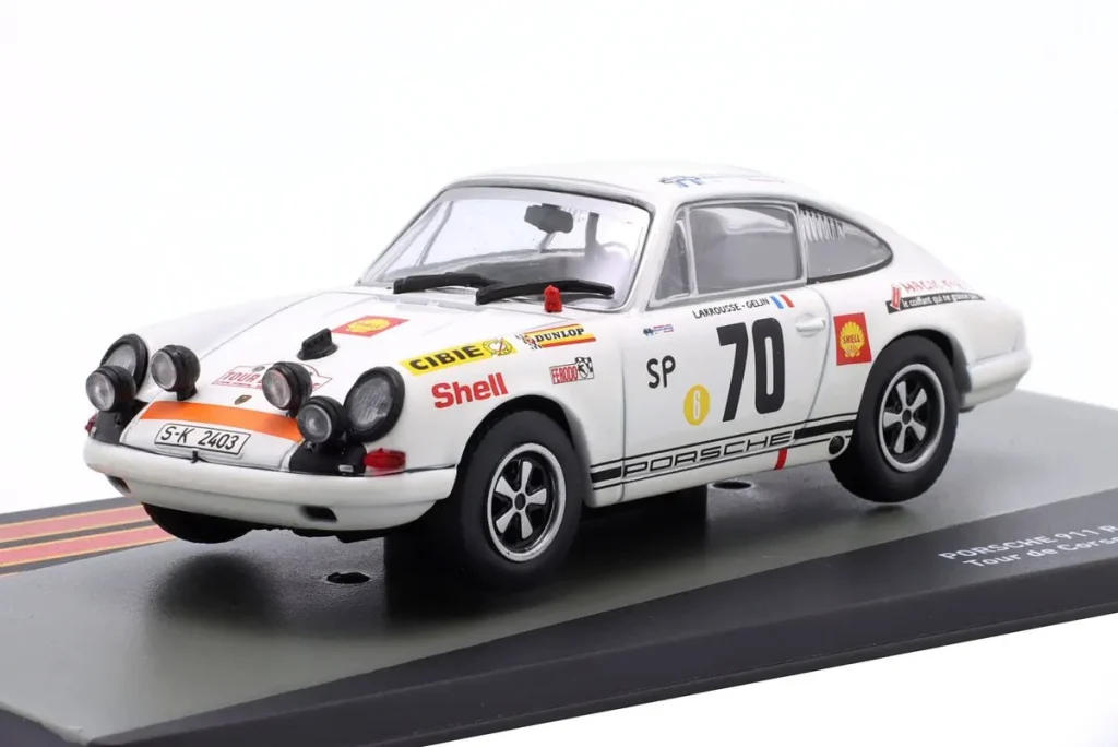 โมเดลรถ 1:43 Porsche 911 R #70 Gérard Larrousse, Maurice Gélin ผู้ชนะ Tour de Corse ปี 1969 Altaya
