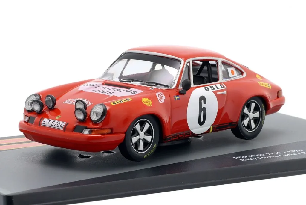 โมเดลรถ 1:43 Porsche 911 S #6 Waldegård Björn – Helmér Lars ผู้ชนะ แรลลี่ Monte Carlo ปี 1970 Altaya