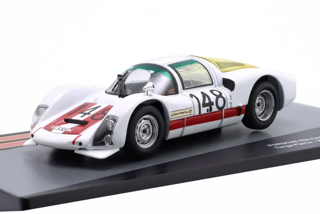 โมเดลรถ 1:43 Porsche 906 Carrera 6 #148 Willy Mairesse, Herbert Müller ผู้ชนะ Targa Florio ปี 1966 Altaya