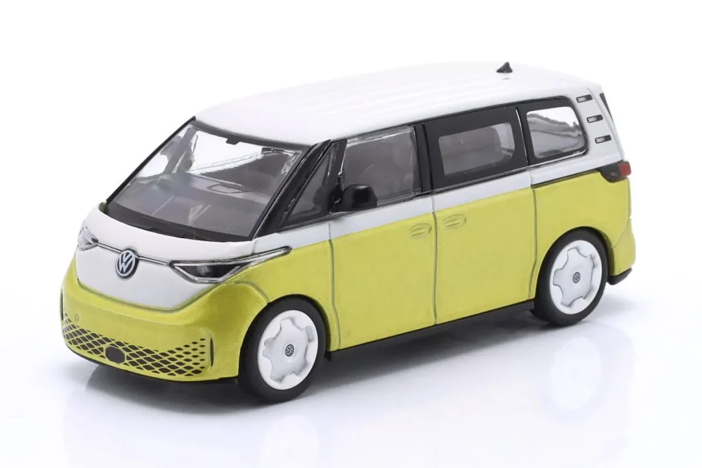 车型 1:64 Volkswagen VW ID.Buzz 年 2023 颜色 candy 白色 / pomelo 发黄 True Scale