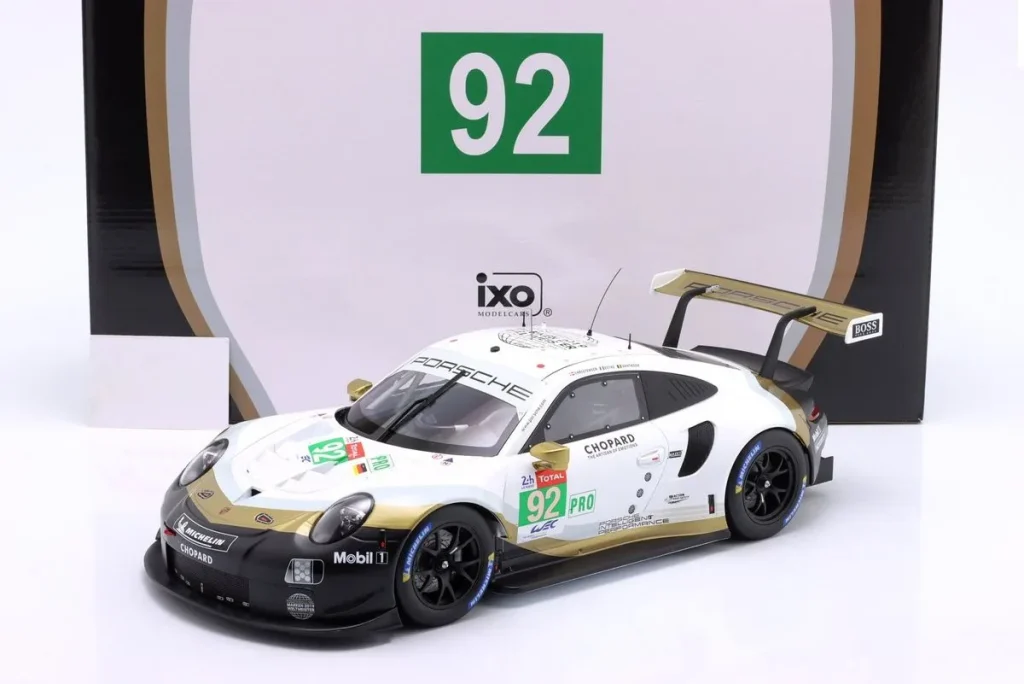 โมเดลรถ 1:12 Porsche 991 (991) RSR #92 Michael Christensen, Kevin Estre, Laurens Vanthoor 24 ชั่วโมง เลอมังส์ ปี 2019 Ixo