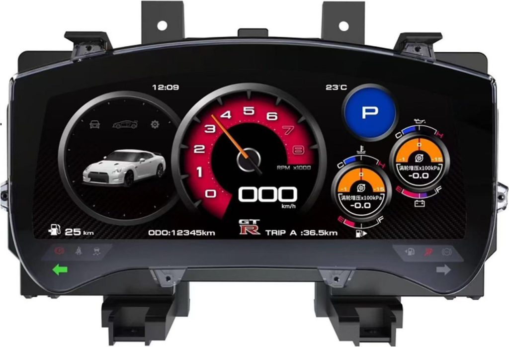 digital instrument cluster GTR Skyline R35 size 12 inch year 2008-2023