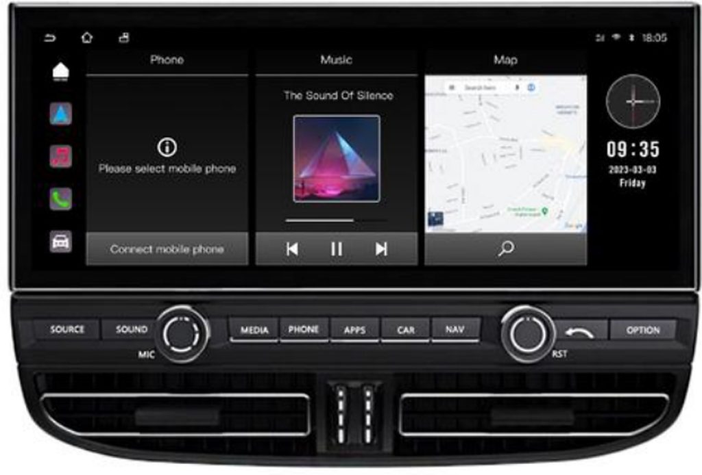 model-specific Android screen Porsche Cayenne size 12.3 inch year 2010-2017