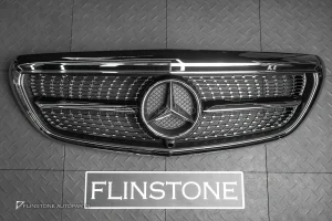 กระจังหน้า W213 E-Class ทรง Diamond ขอบสีโครเมี่ยม มีกล้อง สำหรับรถ Executive