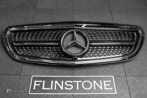 กระจังหน้า W213 E-Class ทรง Diamond ขอบสีโครเมี่ยม มีกล้อง สำหรับรถ Executive