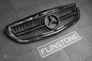 กระจังหน้า W213 E-Class ทรง Diamond ขอบสีโครเมี่ยม มีกล้อง สำหรับรถ Executive