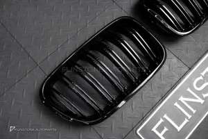 กระจังหน้า BMW X3 F25 F26 สีดำ เส้นคู่