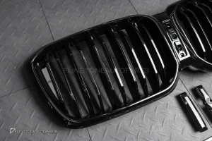 กระจังหน้า BMW X3 X4 G01 G02 LCI เส้นคู่ สีดำเงา