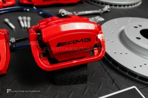 ชุดเบรค พร้อม จานเบรค Mercedes Benz W464 G-Class ทรง G63 AMG สีแดง