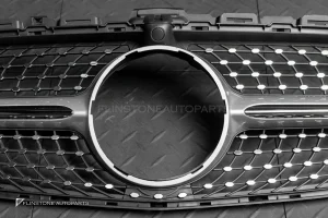 กระจังหน้า W205 C-Class ทรง Diamond สีเทา-โครเมี่ยม
