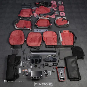 ชุดเบาะหนัง สีแดงเลือดหมู + ชุดภายใน สำหรับ Porsche Cayenne 958