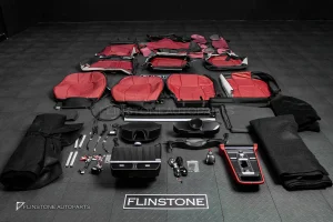 ชุดเบาะหนัง สีแดงเลือดหมู + ชุดภายใน สำหรับ Porsche Cayenne 958