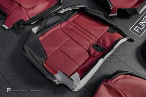 ชุดเบาะหนัง สีแดงเลือดหมู + ชุดภายใน สำหรับ Porsche Cayenne 958
