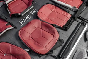 ชุดเบาะหนัง สีแดงเลือดหมู + ชุดภายใน สำหรับ Porsche Cayenne 958
