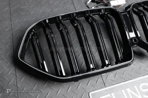 กระจังหน้า LED BMW G06 X6 เส้นคู่ สีดำเงา