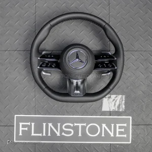 พวงมาลัยพร้อม Airbag หนังดำ กรอบเงิน สำหรับ W464 G-Class G400d