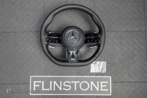 พวงมาลัยพร้อม Airbag หนังดำ กรอบเงิน สำหรับ W464 G-Class G400d