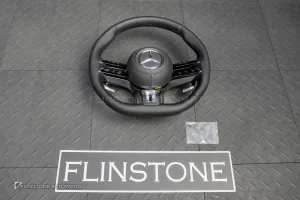 พวงมาลัยพร้อม Airbag หนังดำ กรอบเงิน สำหรับ W464 G-Class G400d