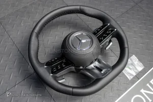 พวงมาลัยพร้อม Airbag หนังดำ กรอบเงิน สำหรับ W464 G-Class G400d