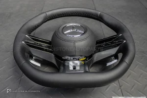พวงมาลัยพร้อม Airbag หนังดำ กรอบเงิน สำหรับ W464 G-Class G400d