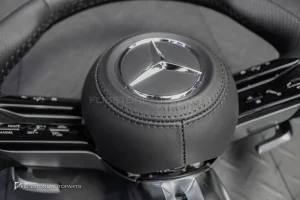 พวงมาลัยพร้อม Airbag หนังดำ กรอบเงิน สำหรับ W464 G-Class G400d