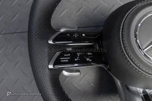 พวงมาลัยพร้อม Airbag หนังดำ กรอบเงิน สำหรับ W464 G-Class G400d
