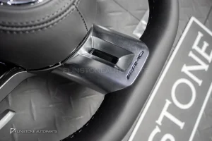 พวงมาลัยพร้อม Airbag หนังดำ กรอบเงิน สำหรับ W464 G-Class G400d