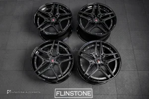 ล้อ Custom Forged แบบ 2 ชิ้น สำหรับ Maserati Levante หมุดเงิน ก้านดำด้าน ขอบดำเงา ขอบ 21 5114.3