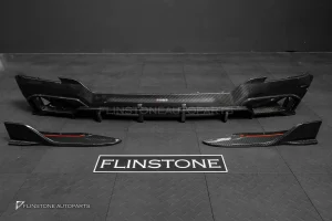 ดิฟฟิวเซอร์พร้อมคาร์นาดซ้ายขวา Carbon fiber สำหรับ BMW X3 G01 ทรง SooQoo