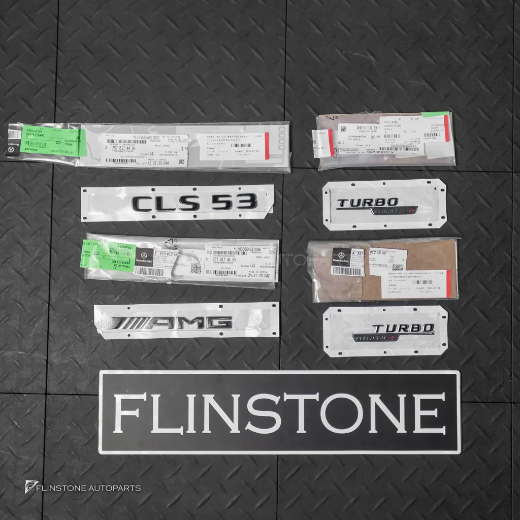 ชุดโลโก้ CLS53 + AMGแปะท้ายรถ + Turbo4Matic+ สีดำเงา สำหรับ C257 CLS-Class แท้