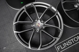 ล้อ Custom forged สำหรับ Porsche ลาย Turbo GT สีเทาด้าน ขอบ 22 5-130