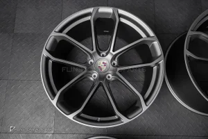 ล้อ Custom forged สำหรับ Porsche ลาย Turbo GT สีเทาด้าน ขอบ 22 5-130