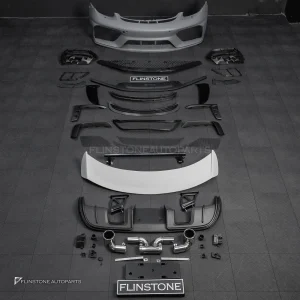 ชุดกันชนหน้า + ดิฟฟิวเซอร์พร้อมปลายท่อ + สปอยเลอร์ท้าย + ช่องลมข้าง สำหรับ Porsche 718 Cayman boxster ทรง GT4