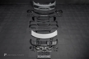 ชุดกันชนหน้า + ดิฟฟิวเซอร์พร้อมปลายท่อ + สปอยเลอร์ท้าย + ช่องลมข้าง สำหรับ Porsche 718 Cayman boxster ทรง GT4