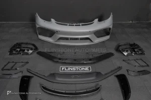 ชุดกันชนหน้า + ดิฟฟิวเซอร์พร้อมปลายท่อ + สปอยเลอร์ท้าย + ช่องลมข้าง สำหรับ Porsche 718 Cayman boxster ทรง GT4