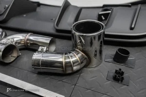 ชุดกันชนหน้า + ดิฟฟิวเซอร์พร้อมปลายท่อ + สปอยเลอร์ท้าย + ช่องลมข้าง สำหรับ Porsche 718 Cayman boxster ทรง GT4