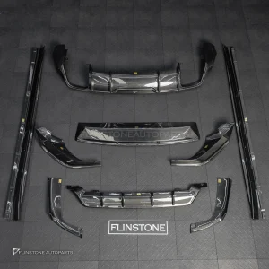 ลิ้นหน้า + ดิฟฟิวเซอร์ + สเกิร์ตข้าง Carbon fiber สำหรับ Porsche cayenne ทรง Future design