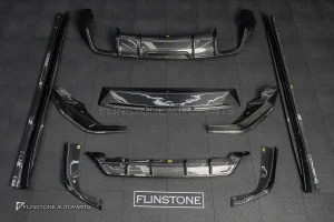 ลิ้นหน้า + ดิฟฟิวเซอร์ + สเกิร์ตข้าง Carbon fiber สำหรับ Porsche cayenne ทรง Future design