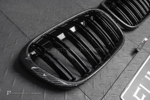 กระจังหน้า ขอบ Carbon fiber สำหรับ X1 F48 เส้นคู่ สีดำเงา