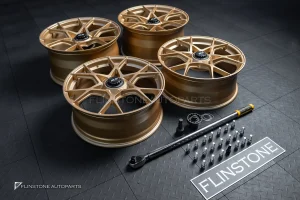 ล้อ Custom Forged Center Lock สำหรับ 718 Cayman สีทองด้าน พร้อมชุดถอด ขอบ20 5-130