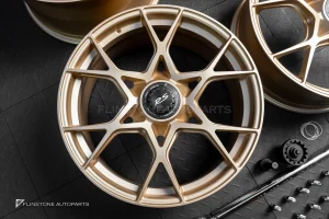 ล้อ Custom Forged Center Lock สำหรับ 718 Cayman สีทองด้าน พร้อมชุดถอด ขอบ20 5-130