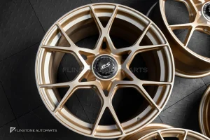 ล้อ Custom Forged Center Lock สำหรับ 718 Cayman สีทองด้าน พร้อมชุดถอด ขอบ20 5-130