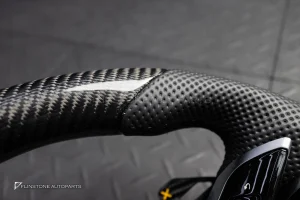 พวงมาลัย Carbon fiber พร้อม Airbag หนังดำ ด้ายดำ สำหรับ W464 G-Glass G63