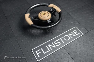 พวงมาลัย Porsche พร้อม Airbag Carbon Fiber ก้านสีดำ หนังสีน้ำตาล