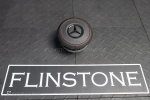 Airbag หนังดำ ด้ายแดง โลโก้ดำ สำหรับ Mercedes benz ไม่ทราบรุ่น