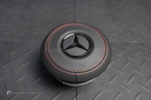 Airbag หนังดำ ด้ายแดง โลโก้ดำ สำหรับ Mercedes benz ไม่ทราบรุ่น