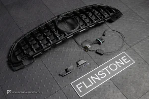 กระจังหน้า LED สำหรับ W206 C-Class สีดำ-โครเมี่ยม มีกล้องหน้า ทรง GT